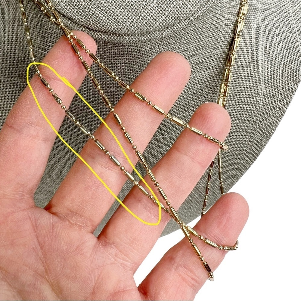 Baublebar Oval Druzy Gold Tone Multi Chain Layered Necklace - Picture 6 of 11